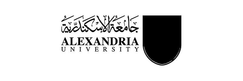 logo of Alexandria University in black